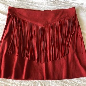 Forever 21 Skirts - Forever 21 Suede Fringe Skirt- Brick Red Forever 21 Skirts - Forever 21 Suede Fringe Skirt- Brick Red